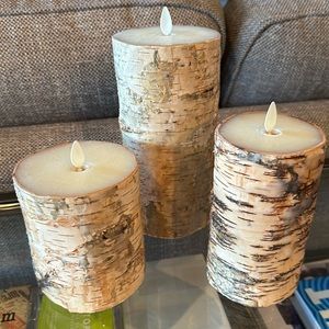 Pottery Barn LED birch candles